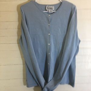 Lilly Pulitzer Classic Cardigan Light Blue Silk